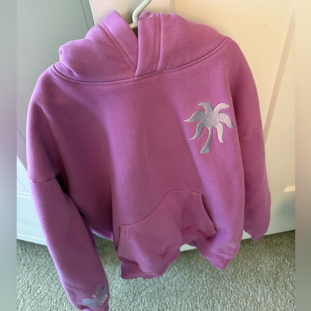 Pink Palm Puff Everything Comes in Waves Hoodie